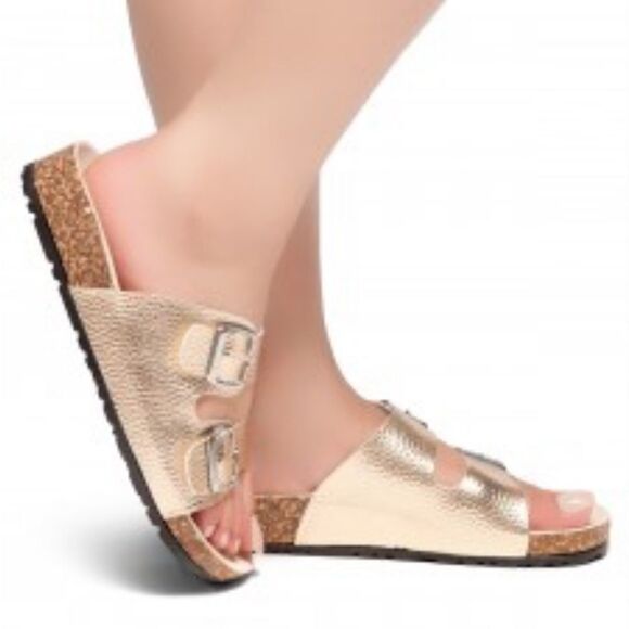 BRAND NEW SHOE LAND VIVIANA ROSE GOLD SANDAL - Picture 1 of 15
